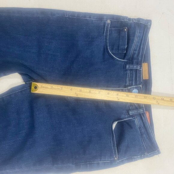 Pilcro The Icon Flare Jeans Size 30 Anthropology Dark Wash High-Rise Button Fly - Picture 11 of 14